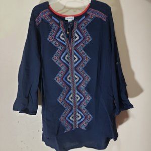 Catherines Blue Tunic Sz 3X (26/28)